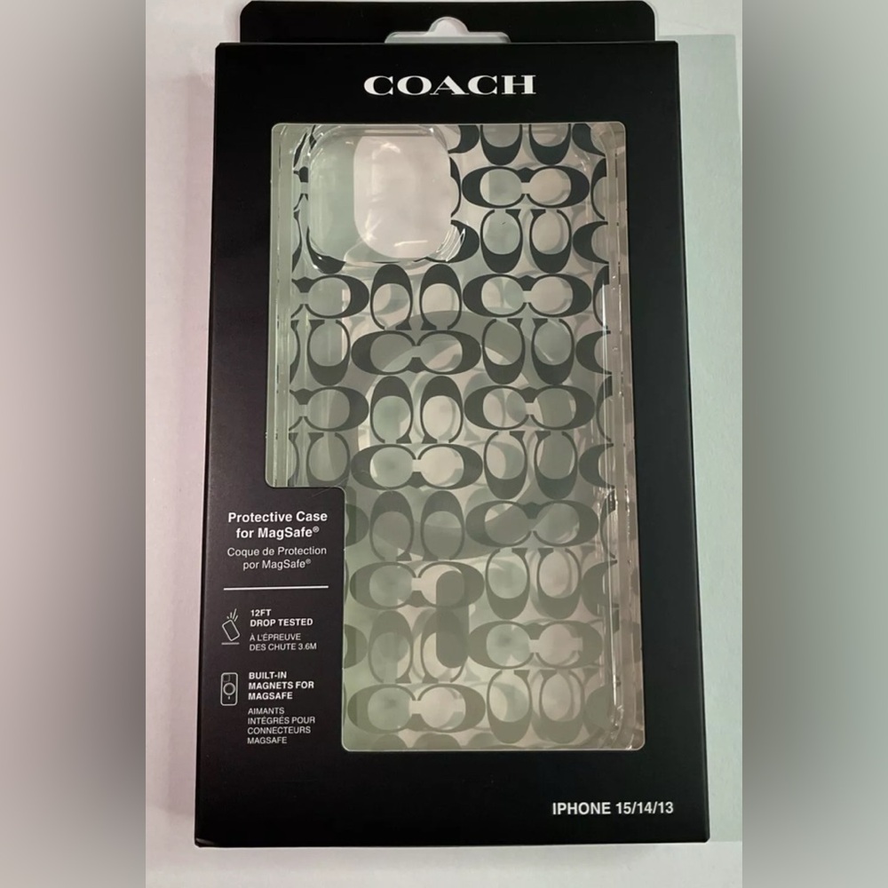 Coach iPhone Case Compatible with MagSafe Signature Ombre Deep Forest - Picture 9 of 14